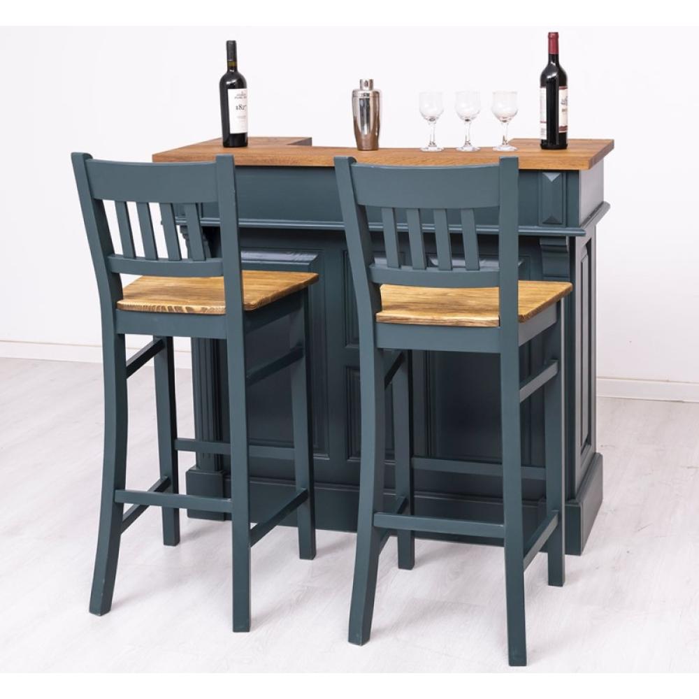klasicky mediteran tyrkys barovy pult masivne drevo restauracia bistrot recepcia barove stol pre opieranie country vintage vidiecky provance styl nabytok lameridiana.jpg